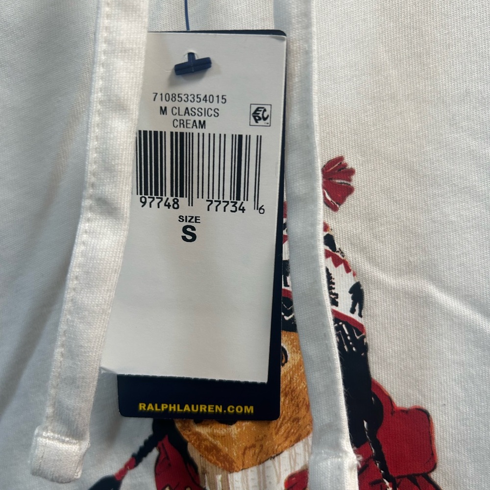 Ralph Lauren Cream and Red Graphic Hoodie